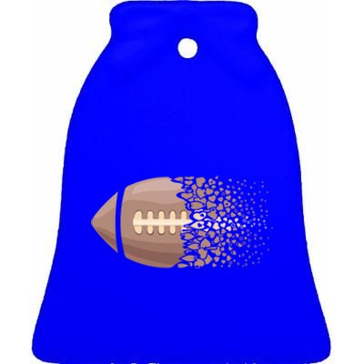 American Football Graphic American Football Heart Gift Ceramic Bell Ornament