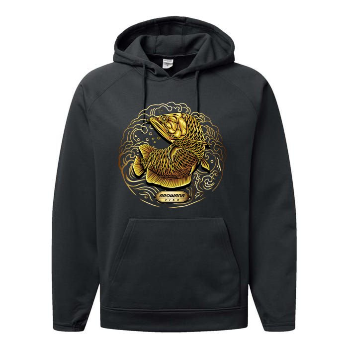 Arowana Fish Gold Performance Fleece Hoodie