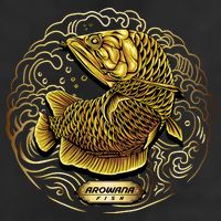 Arowana Fish Gold 11oz C Handle Ceramic Mug