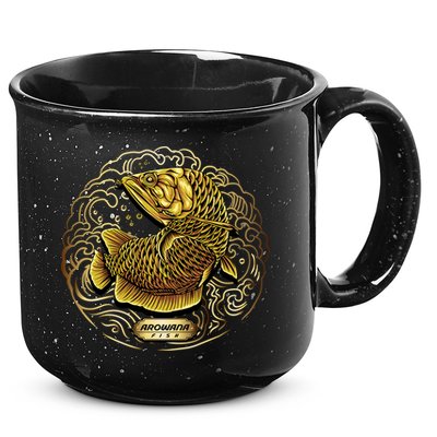 Arowana Fish Gold 15oz Campfire Ceramic Mug