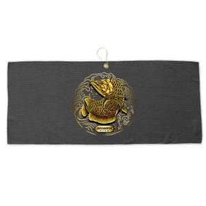 Arowana Fish Gold Large Microfiber Waffle Golf Towel