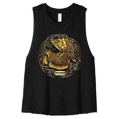 Arowana Fish Gold Women's Racerback Cropped Tank