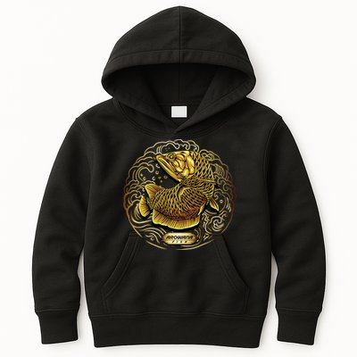 Arowana Fish Gold Kids Hoodie