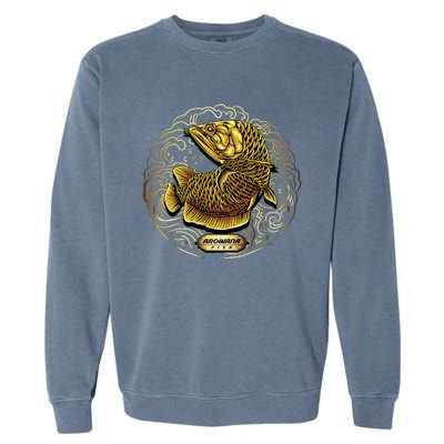 Arowana Fish Gold Garment-Dyed Sweatshirt