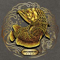 Arowana Fish Gold Cotton Canvas Backpack