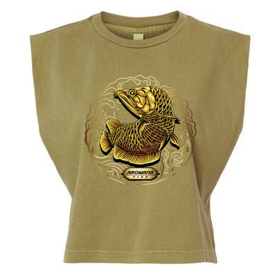 Arowana Fish Gold Garment-Dyed Women's Muscle Tee