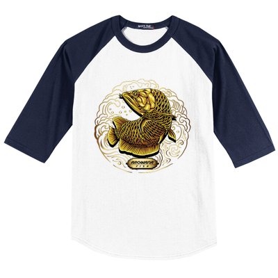 Arowana Fish Gold Baseball Sleeve Shirt