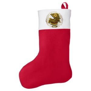 Arowana Fish Gold Felt Holiday Christmas Stocking