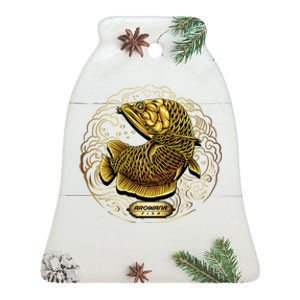 Arowana Fish Gold Ceramic Bell Ornament