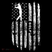 American Flag Golf Balls And Club Vintage Golfing Golfer Tank Top