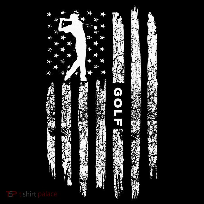 American Flag Golf Balls And Club Vintage Golfing Golfer Kids T-Shirt