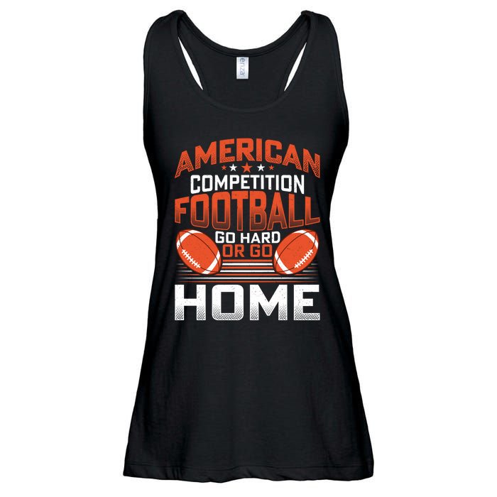 American Football Go Hard Or Go Home Graphic Ladies Essential Flowy Tank