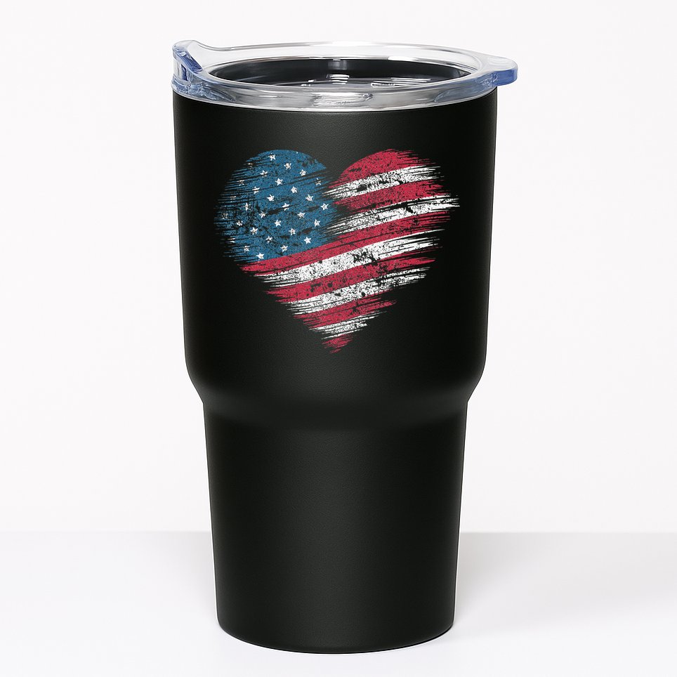 American Flag Heart Women Patriotic 4th Of July Usa Gift Tumbler