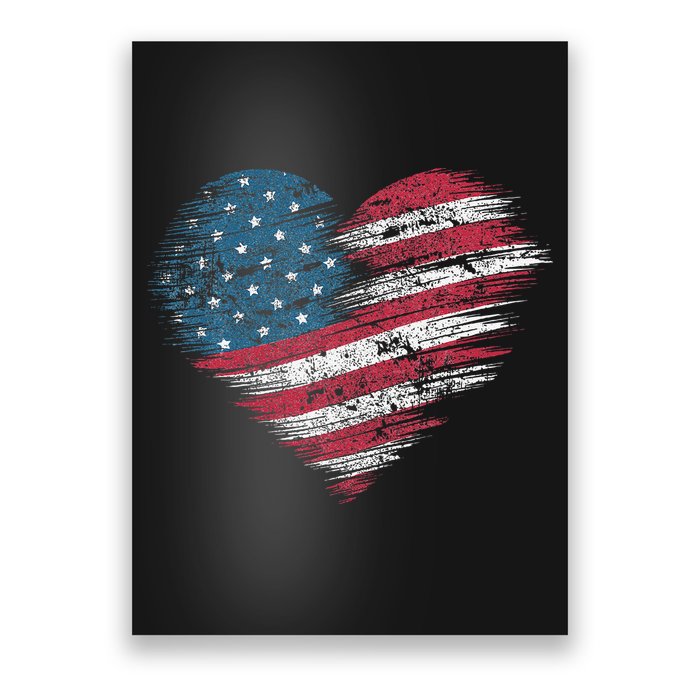 American Flag Heart Women Patriotic 4th Of July Usa Gift Poster