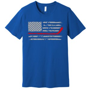 American Flag Hockey Funny Gift Premium T-Shirt