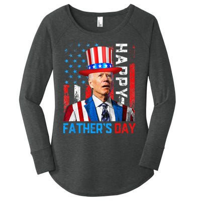 American Flag Happy Fathers Day Confused For 4th Of July Women's Perfect Tri Tunic Long Sleeve Shirt