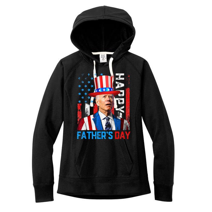 American Flag Happy Fathers Day Confused For 4th Of July Women's Fleece Hoodie