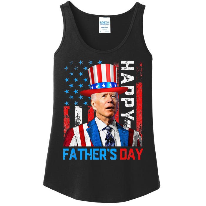 American Flag Happy Fathers Day Confused For 4th Of July Ladies Essential Tank