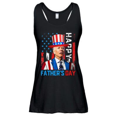 American Flag Happy Fathers Day Confused For 4th Of July Ladies Essential Flowy Tank