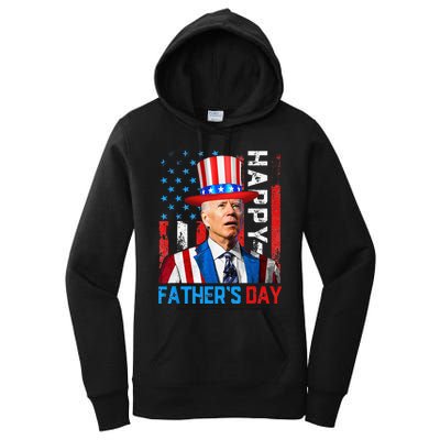 American Flag Happy Fathers Day Confused For 4th Of July Women's Pullover Hoodie