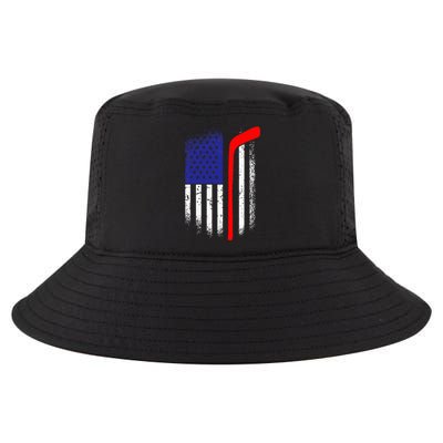 American Flag Hockey 4th Of July Cool Sport Memorial Day Cool Comfort Performance Bucket Hat