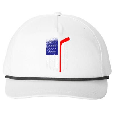 American Flag Hockey 4th Of July Cool Sport Memorial Day Snapback Five-Panel Rope Hat