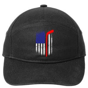 American Flag Hockey 4th Of July Cool Sport Memorial Day 7-Panel Snapback Hat