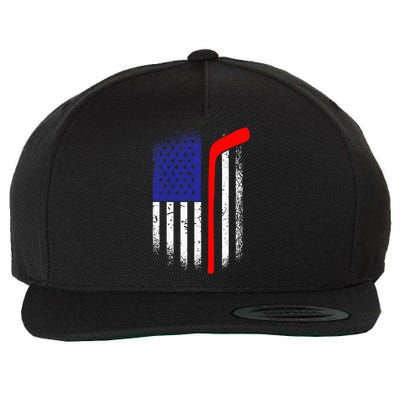 American Flag Hockey 4th Of July Cool Sport Memorial Day Wool Snapback Cap