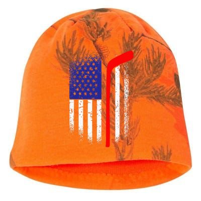 American Flag Hockey 4th Of July Cool Sport Memorial Day Kati - Camo Knit Beanie