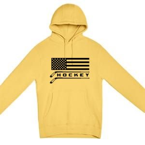 American Flag Hockey Hockey Gift Premium Pullover Hoodie