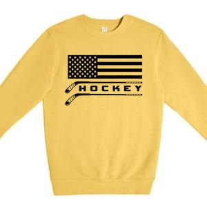 American Flag Hockey Hockey Gift Premium Crewneck Sweatshirt