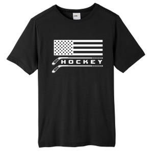 American Flag Hockey Hockey Gift Tall Fusion ChromaSoft Performance T-Shirt