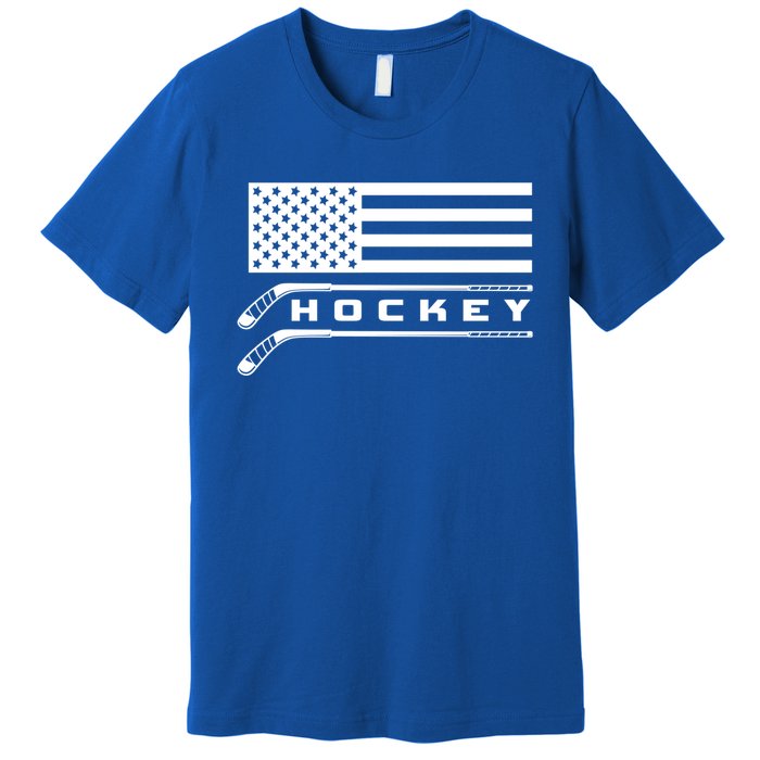 American Flag Hockey Hockey Gift Premium T-Shirt