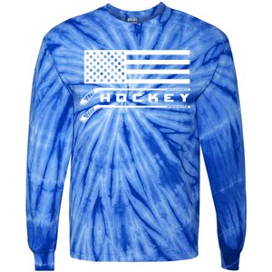 American Flag Hockey Hockey Gift Tie-Dye Long Sleeve Shirt