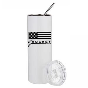 American Flag Hockey Hockey Gift Stainless Steel Tumbler