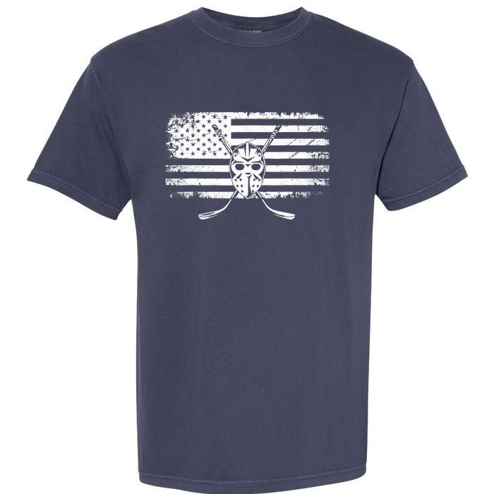 American Flag Hockey Hockey Garment-Dyed Heavyweight T-Shirt