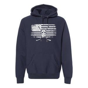 American Flag Hockey Hockey Premium Hoodie