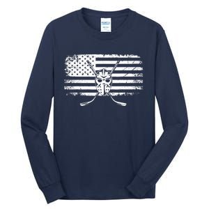 American Flag Hockey Hockey Tall Long Sleeve T-Shirt