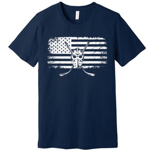 American Flag Hockey Hockey Premium T-Shirt