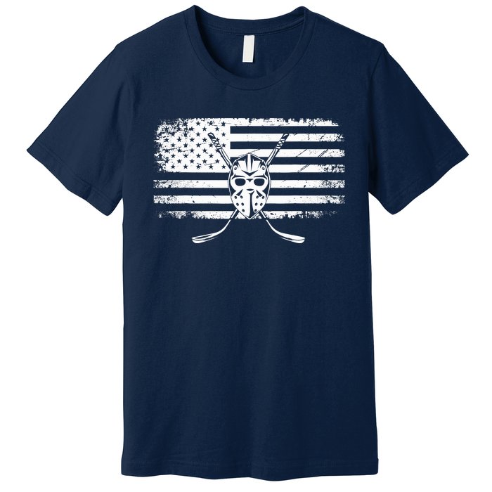 American Flag Hockey Hockey Premium T-Shirt