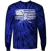 American Flag Hockey Hockey Tie-Dye Long Sleeve Shirt