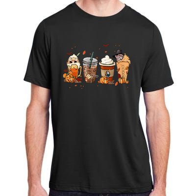 Autumn Fall Horror Latte Coffee Cups Ghost Halloween Adult ChromaSoft Performance T-Shirt