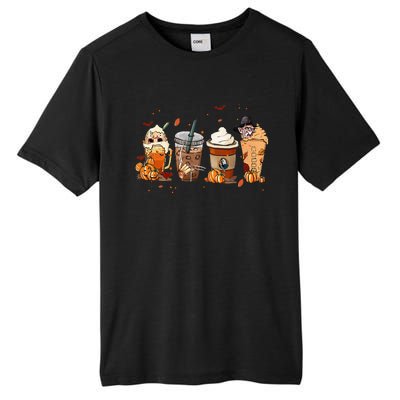 Autumn Fall Horror Latte Coffee Cups Ghost Halloween Tall Fusion ChromaSoft Performance T-Shirt