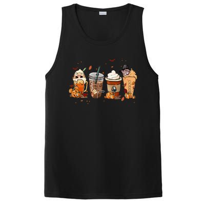 Autumn Fall Horror Latte Coffee Cups Ghost Halloween PosiCharge Competitor Tank