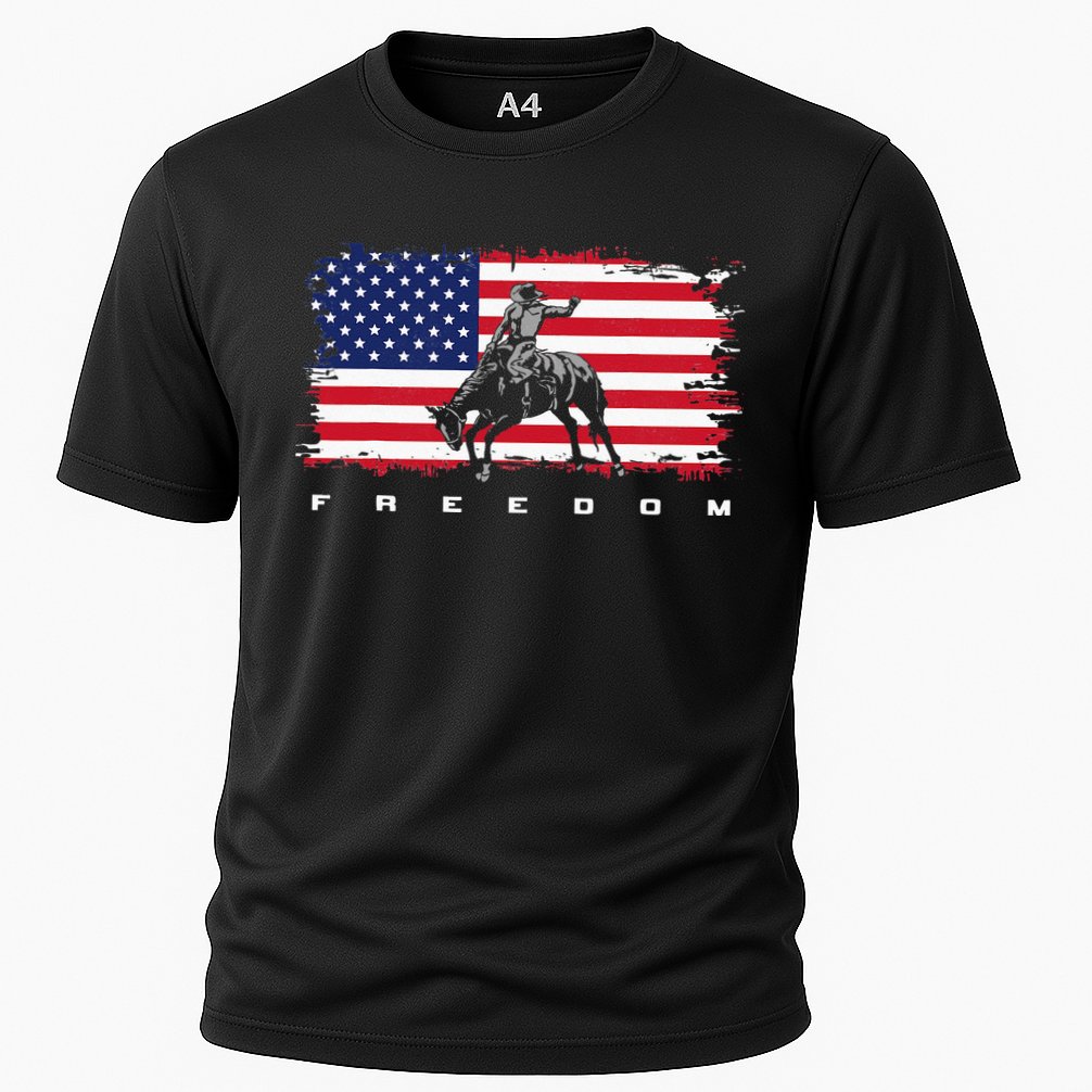 American Flag Horse Riding Apparel - Rodeo Performance Shirt
