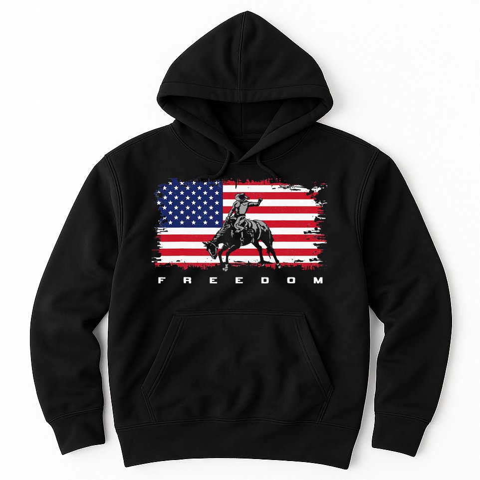 American Flag Horse Riding Apparel - Rodeo Hoodie