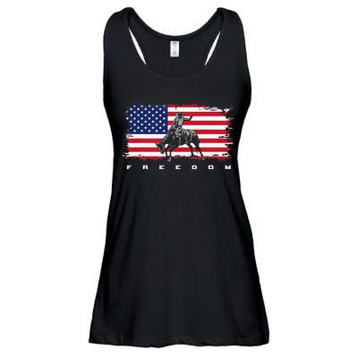 American Flag Horse Riding Apparel - Rodeo Ladies Essential Flowy Tank