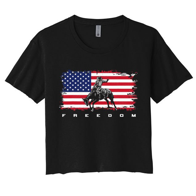 American Flag Horse Riding Apparel - Rodeo Crop Top