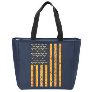 American Flag Honeycomb Honey Bees Beekeeping Beekeeper Gift Zip Tote Bag