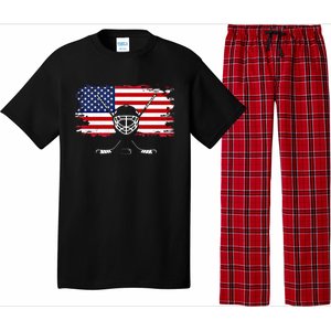 American Flag Hockey Gift Hockey Gift Pajama Set